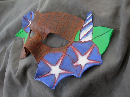 Morning glory leather mask